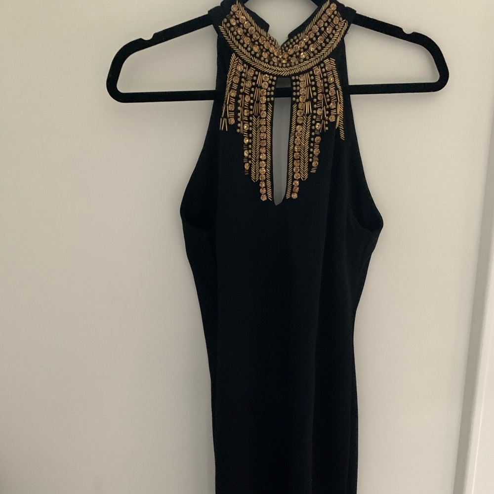Black with Gold High Neck